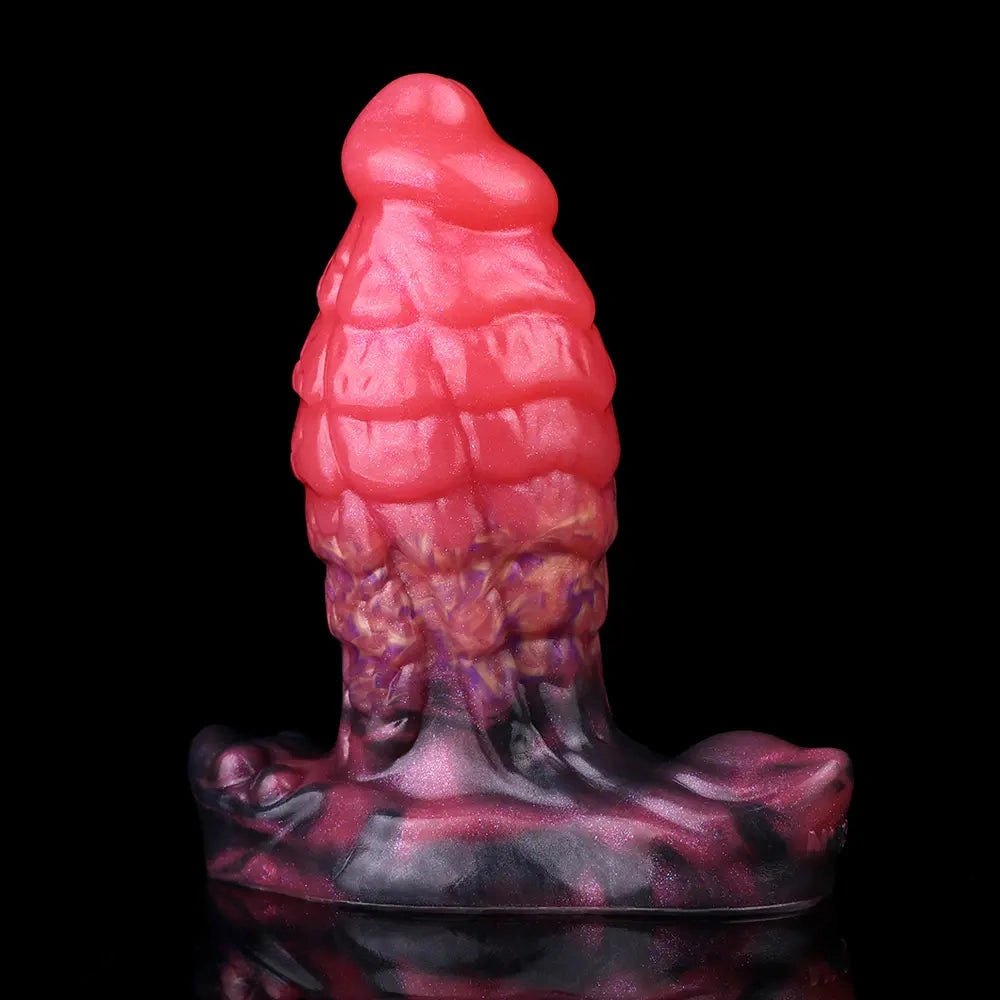 Red segmented fantasy dildo, photo 8