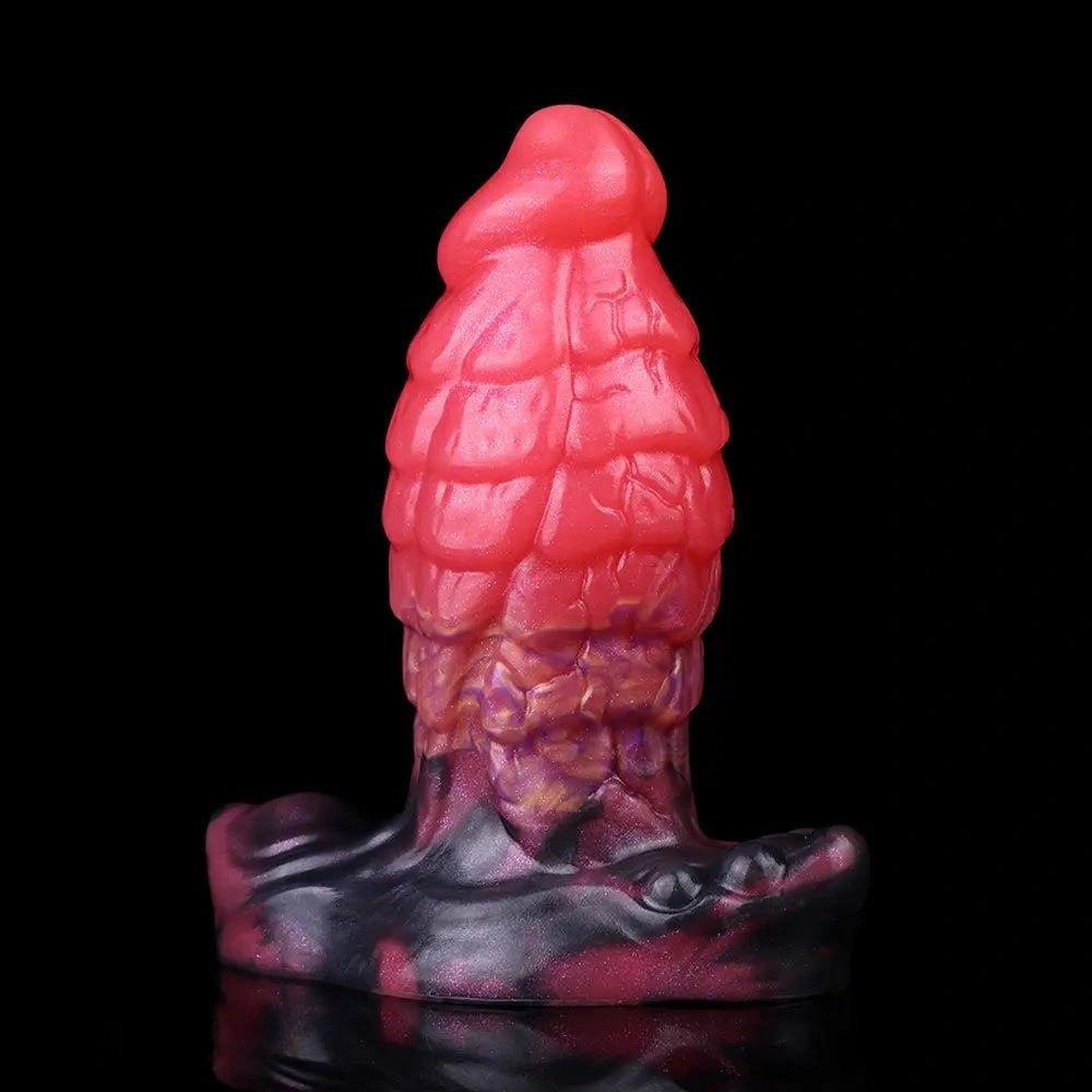 Red segmented fantasy dildo, photo 9