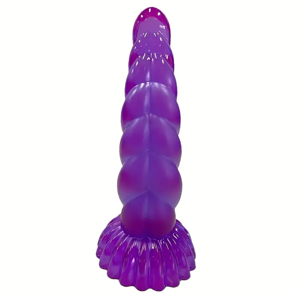 Purple segmented jelly fantasy dildo, photo 1
