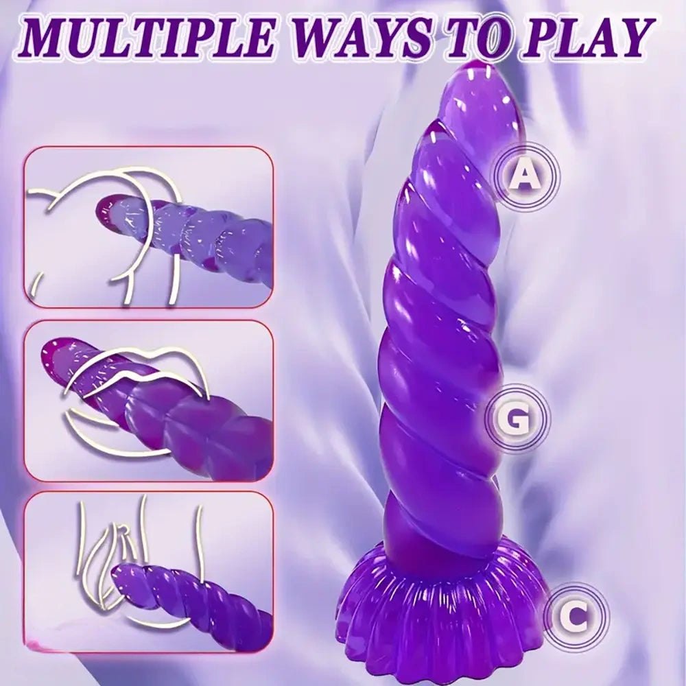 Purple segmented jelly fantasy dildo, photo 2