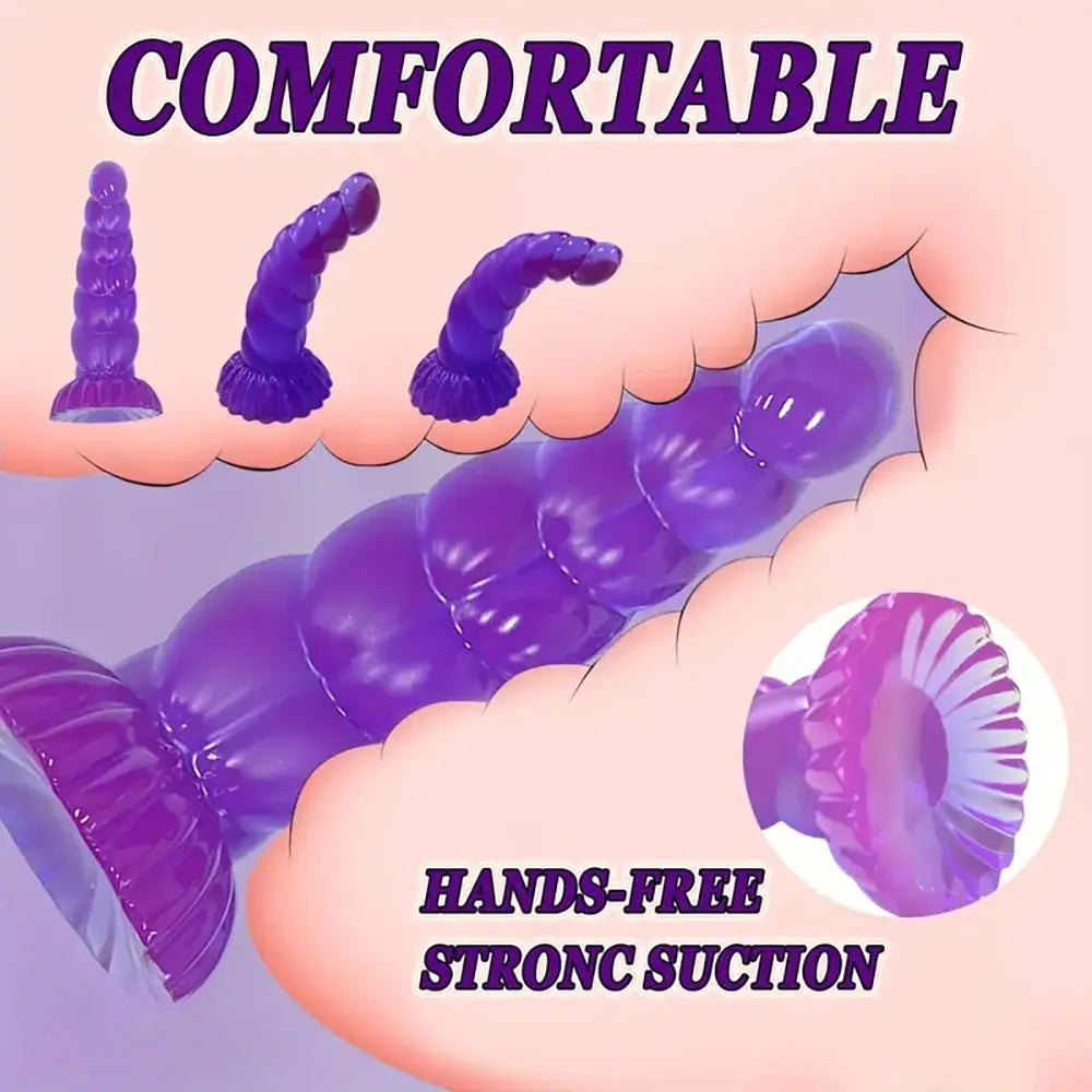 Purple segmented jelly fantasy dildo, photo 4