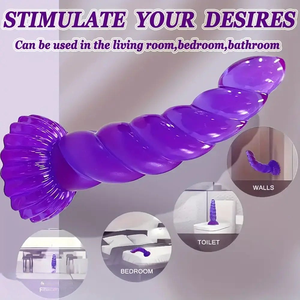 Purple segmented jelly fantasy dildo, photo 7