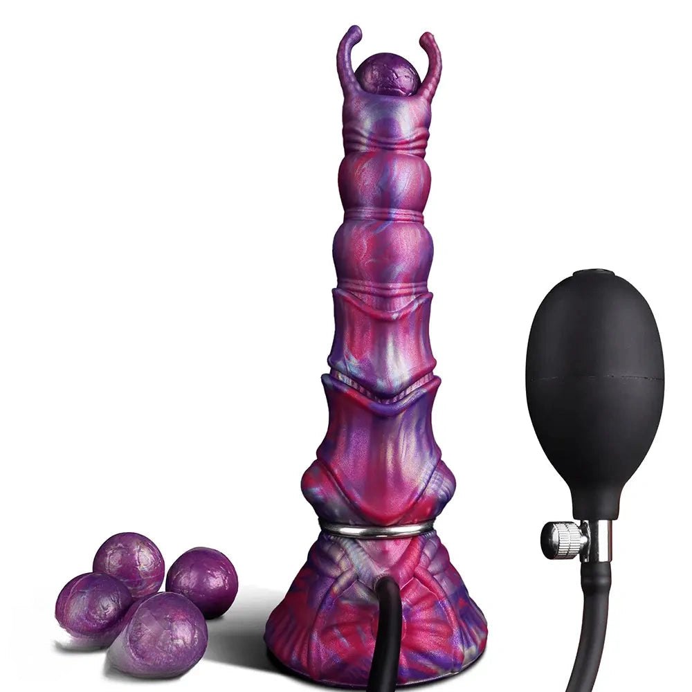 Swirled purple-pink segmented knot fantasy dildo, photo 1