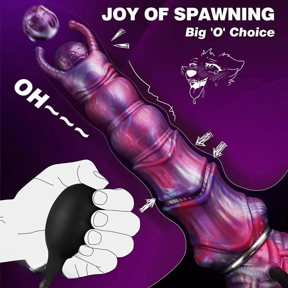 Swirled purple-pink segmented knot fantasy dildo, photo 2