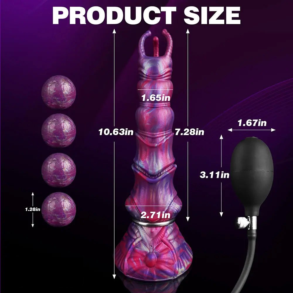 Swirled purple-pink segmented knot fantasy dildo, photo 4