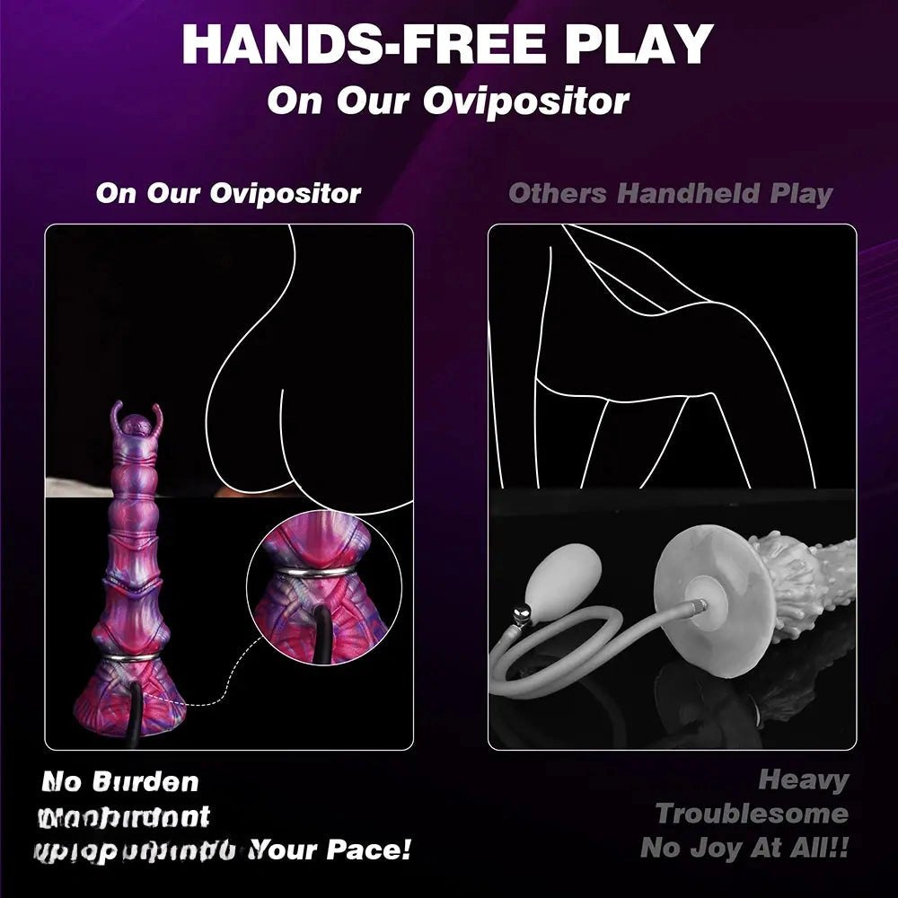 Swirled purple-pink segmented knot fantasy dildo, photo 6