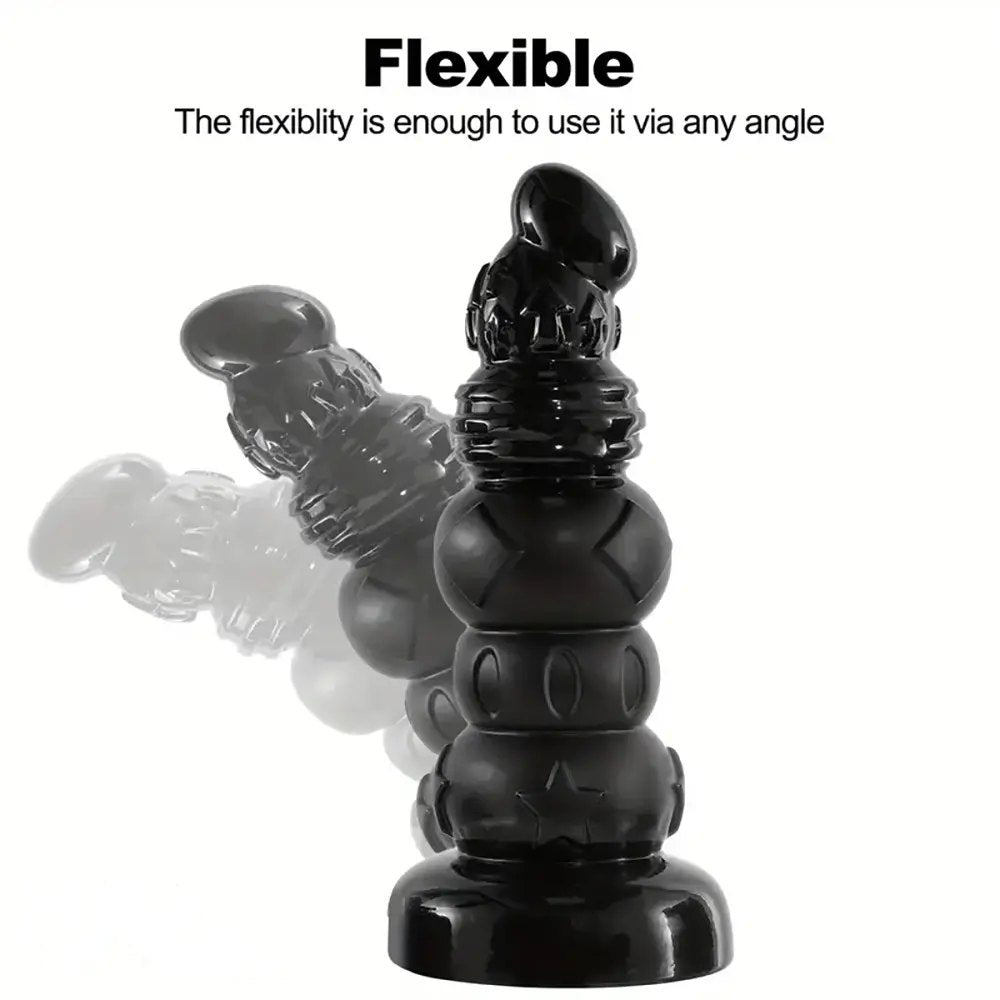 Black segmented pvc anal dildo, photo 1