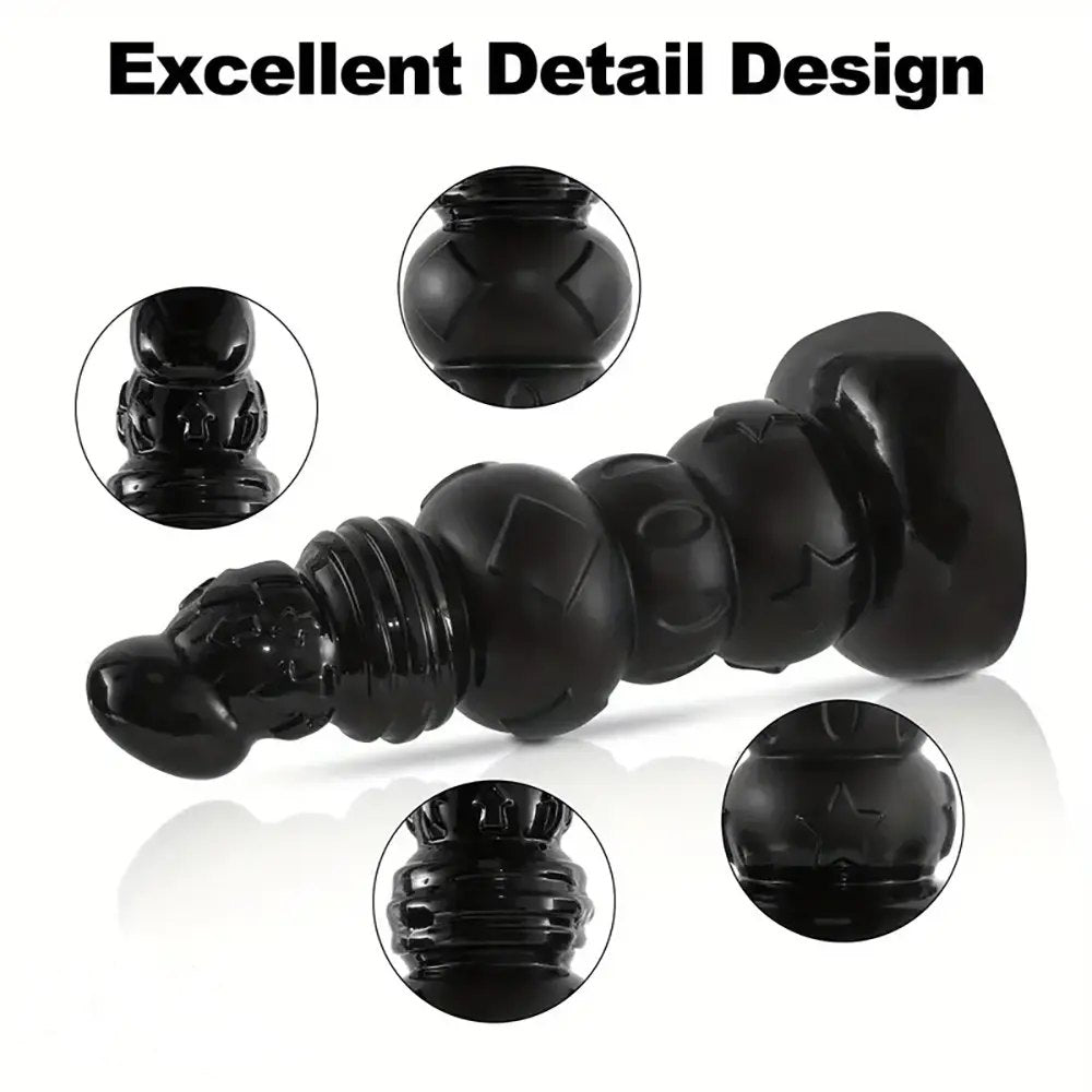 Black segmented pvc anal dildo, photo 2