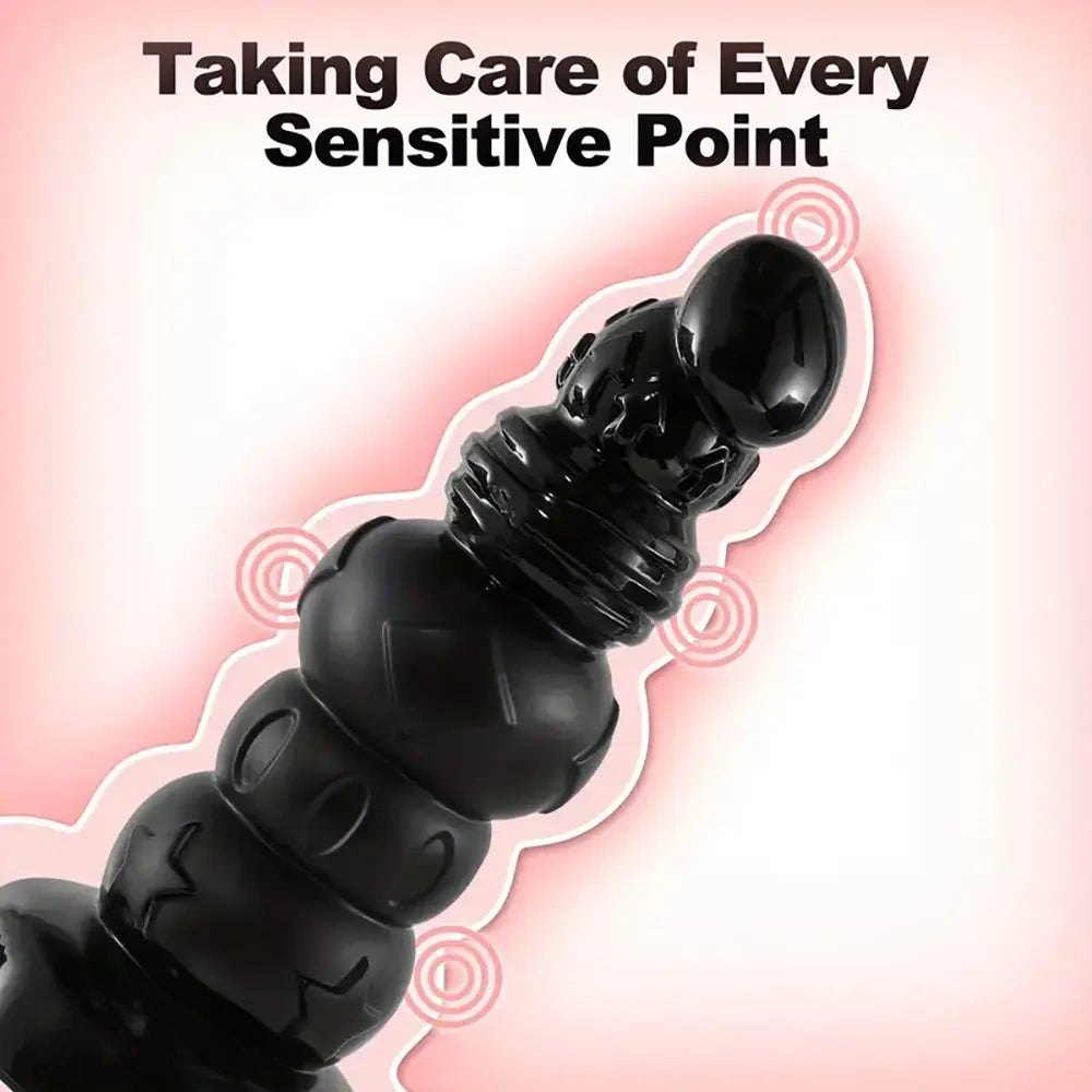 Black segmented pvc anal dildo, photo 3