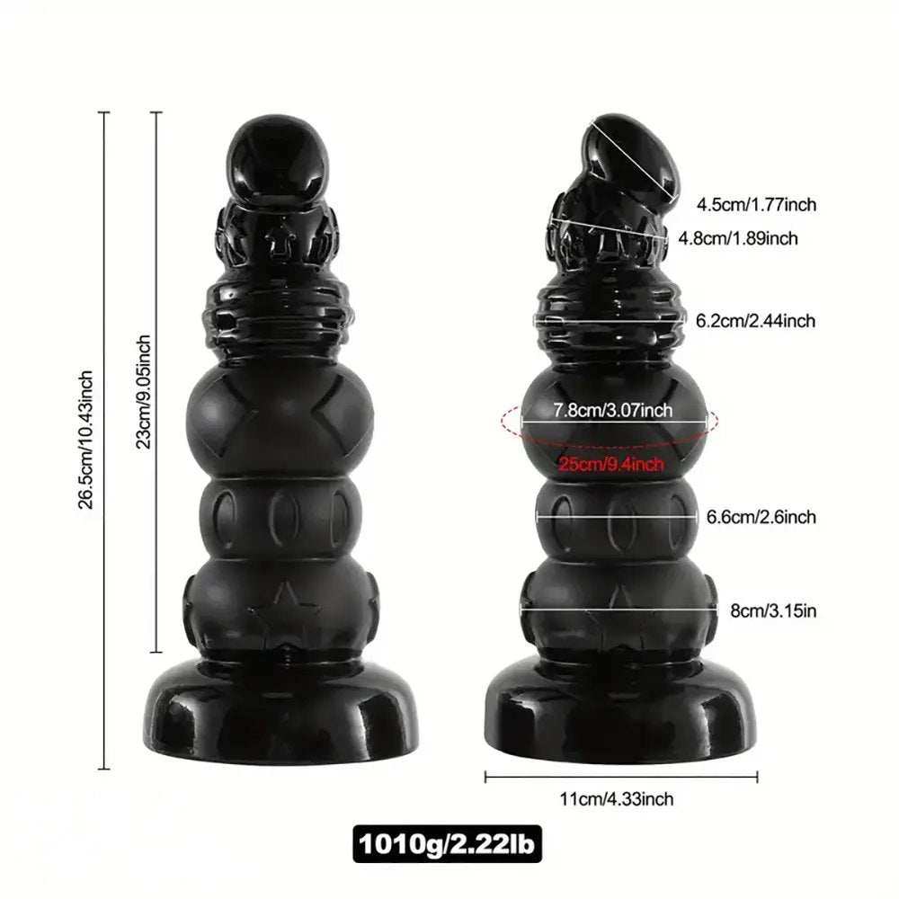 Black segmented pvc anal dildo, photo 4