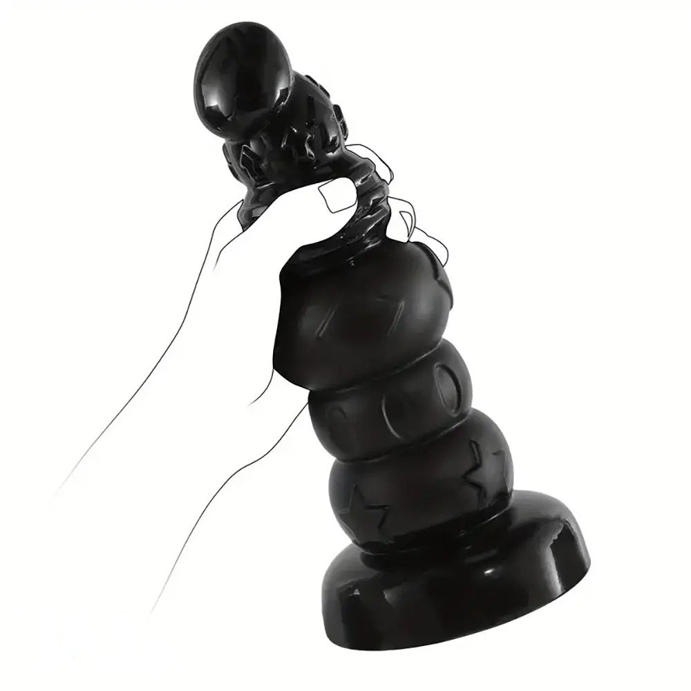 Black segmented pvc anal dildo, photo 5