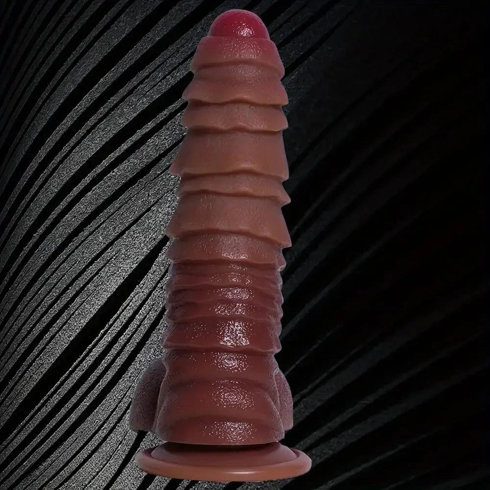 Brown segmented anal dildo, photo 5