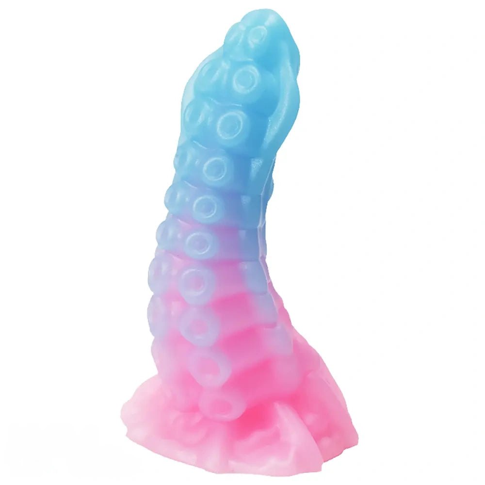 Ringed tentacle fantasy dildo with ruffled base, photo 1
