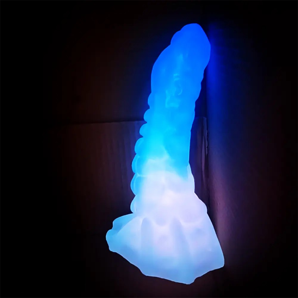 Ringed tentacle fantasy dildo with ruffled base, photo 12