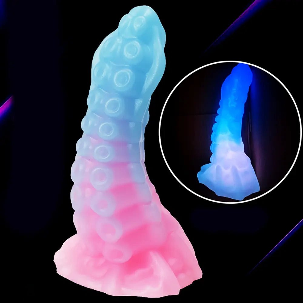Ringed tentacle fantasy dildo with ruffled base, photo 13