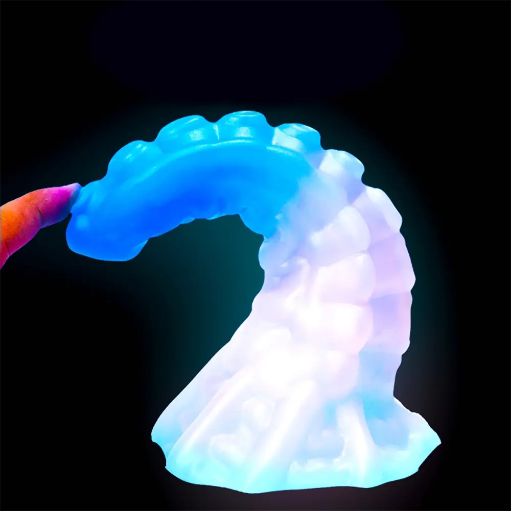 Ringed tentacle fantasy dildo with ruffled base, photo 14