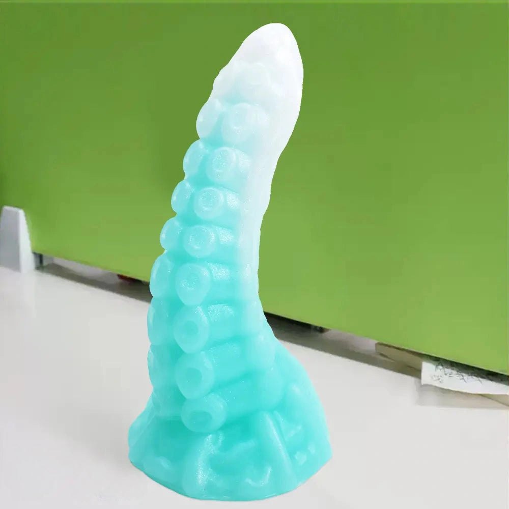 Ringed tentacle fantasy dildo with ruffled base, photo 2