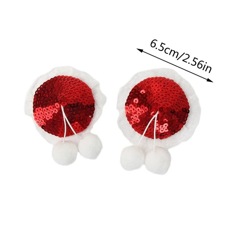 Red sequin pom-pom nipple pasties, photo 3