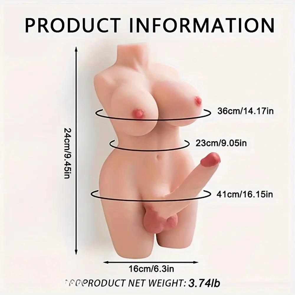 Flesh sex doll torso with dildo, photo 6