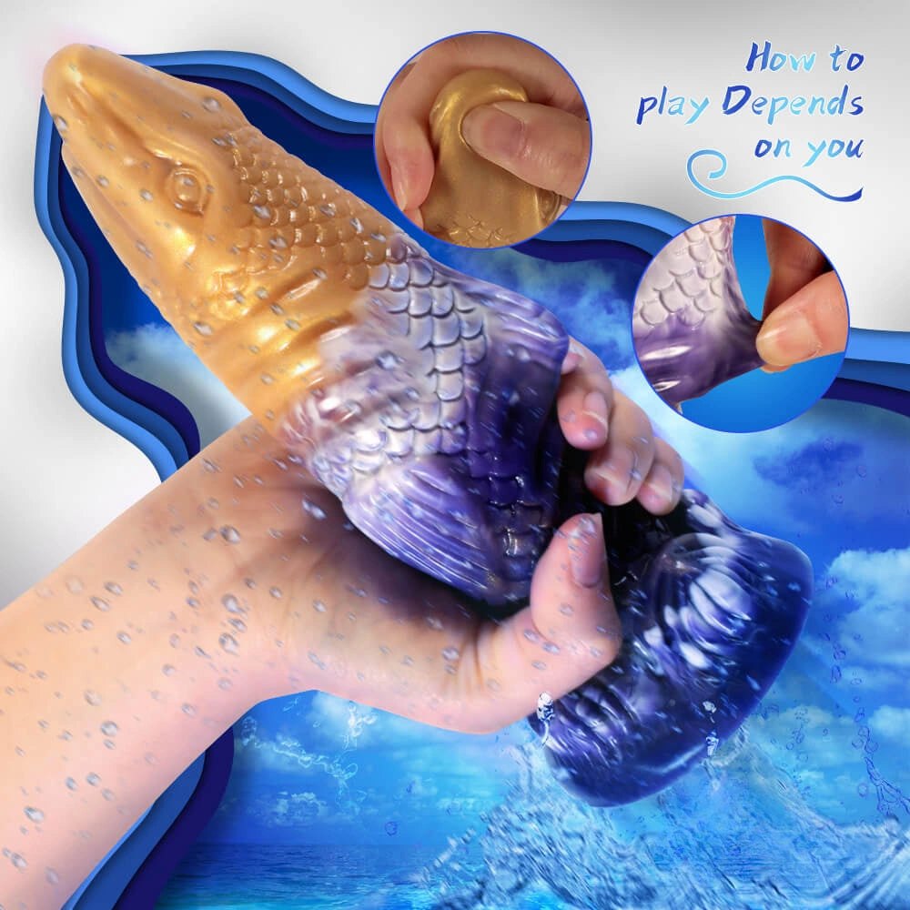 Shark-fin fantasy silicone dildo, photo 4