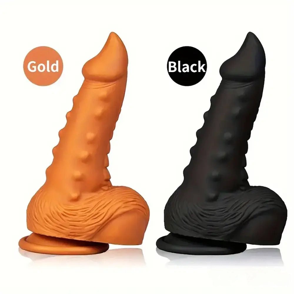 Black spiked g-spot silicone dildo