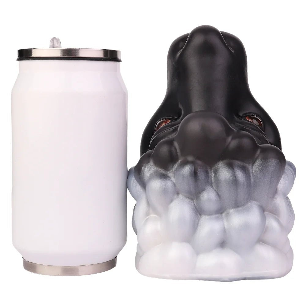 Black sheep head masturbator with pearl-grey fleece, photo 6