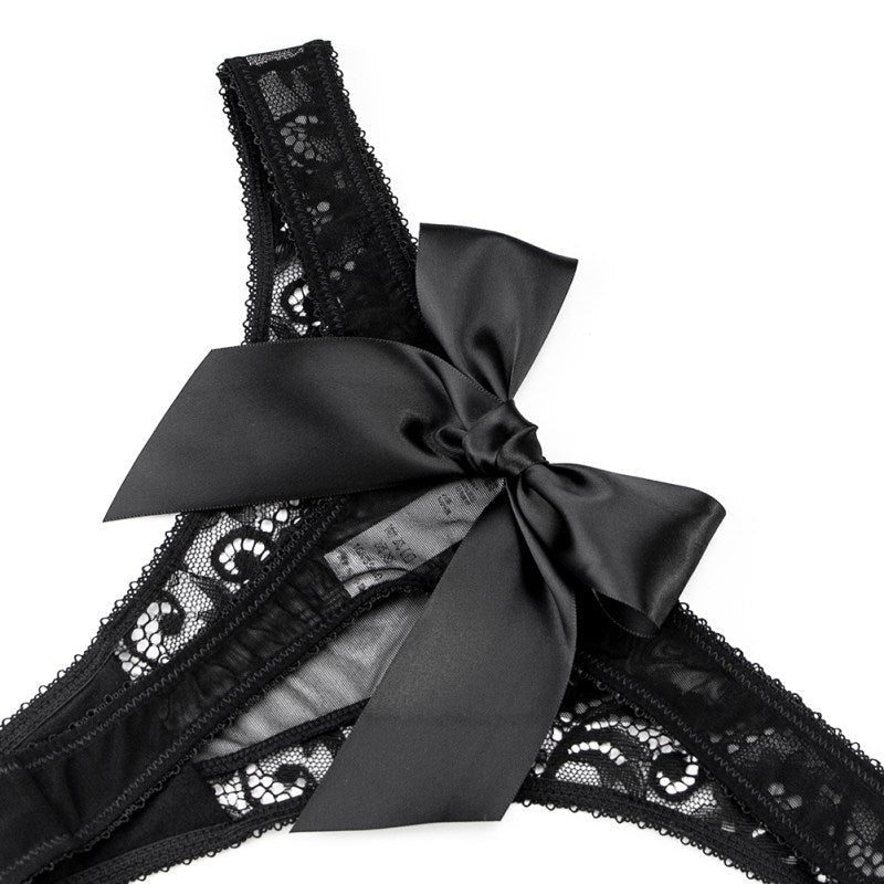 Sheer bowknot low rise thong panty, photo 4