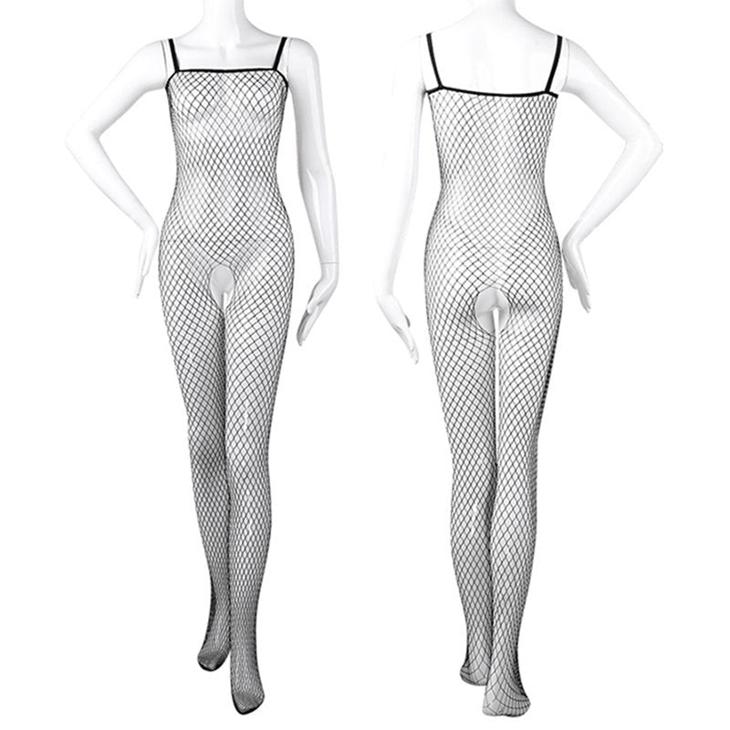Sheer fishnet open crotch bodysuit, photo 9