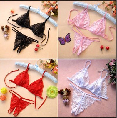 Sheer lace bow bralette open crotch set, photo 6