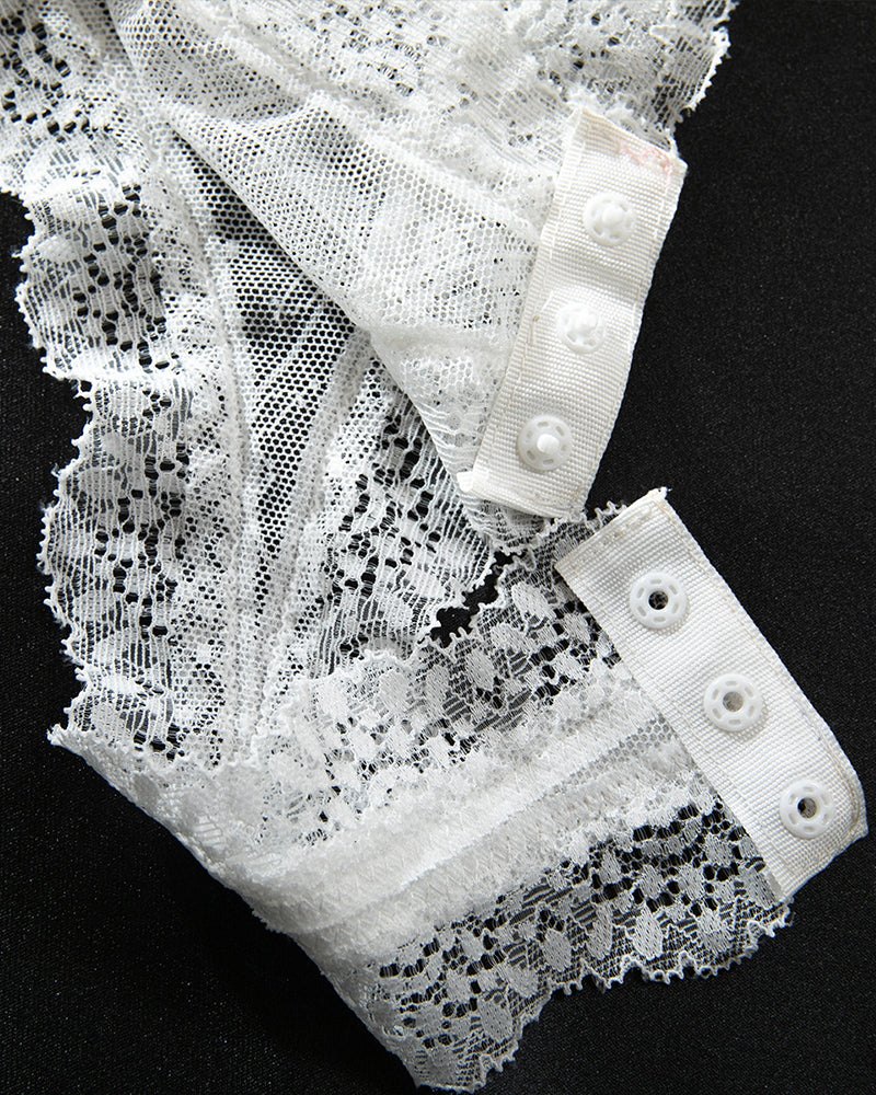 Sheer lace mini bodysuit lingerie, photo 11