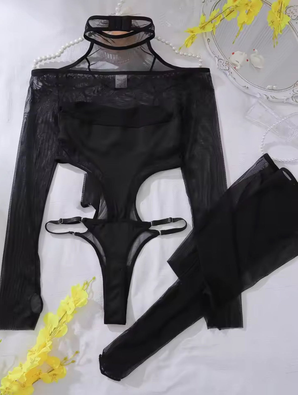 Sheer mesh cutout illusion bodysuit, photo 5