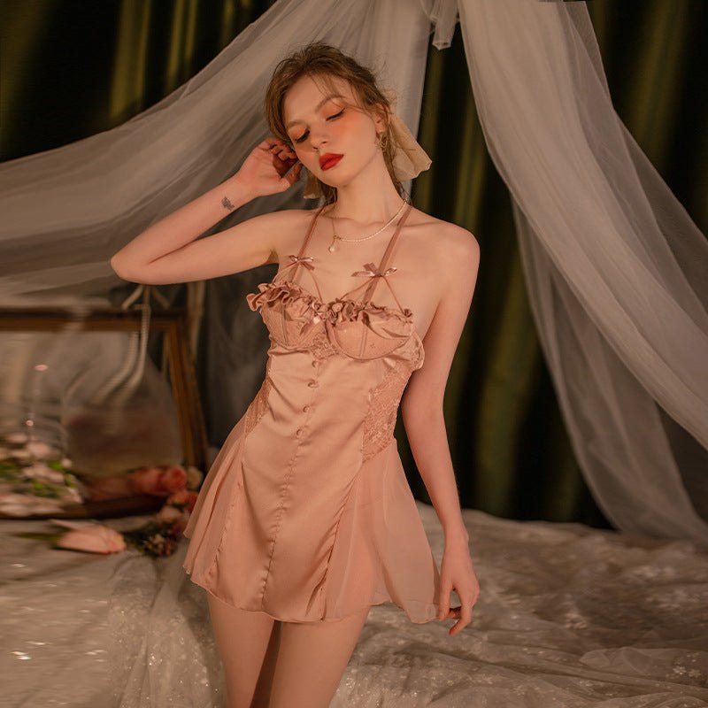 Sheer mesh ruffle babydoll nightdress, photo 9
