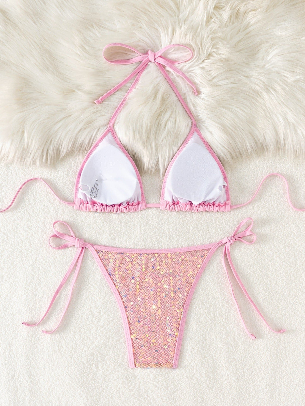 Sheer mesh sequin bikini set, photo 3