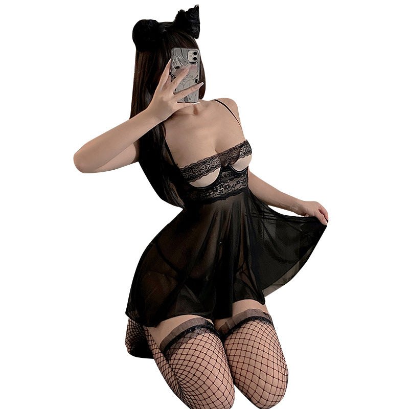 Sheer mesh tube top night skirt set, photo 4