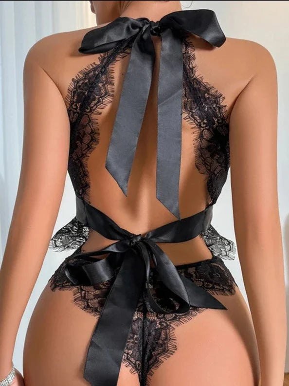 Sheer open back lingerie set, photo 1