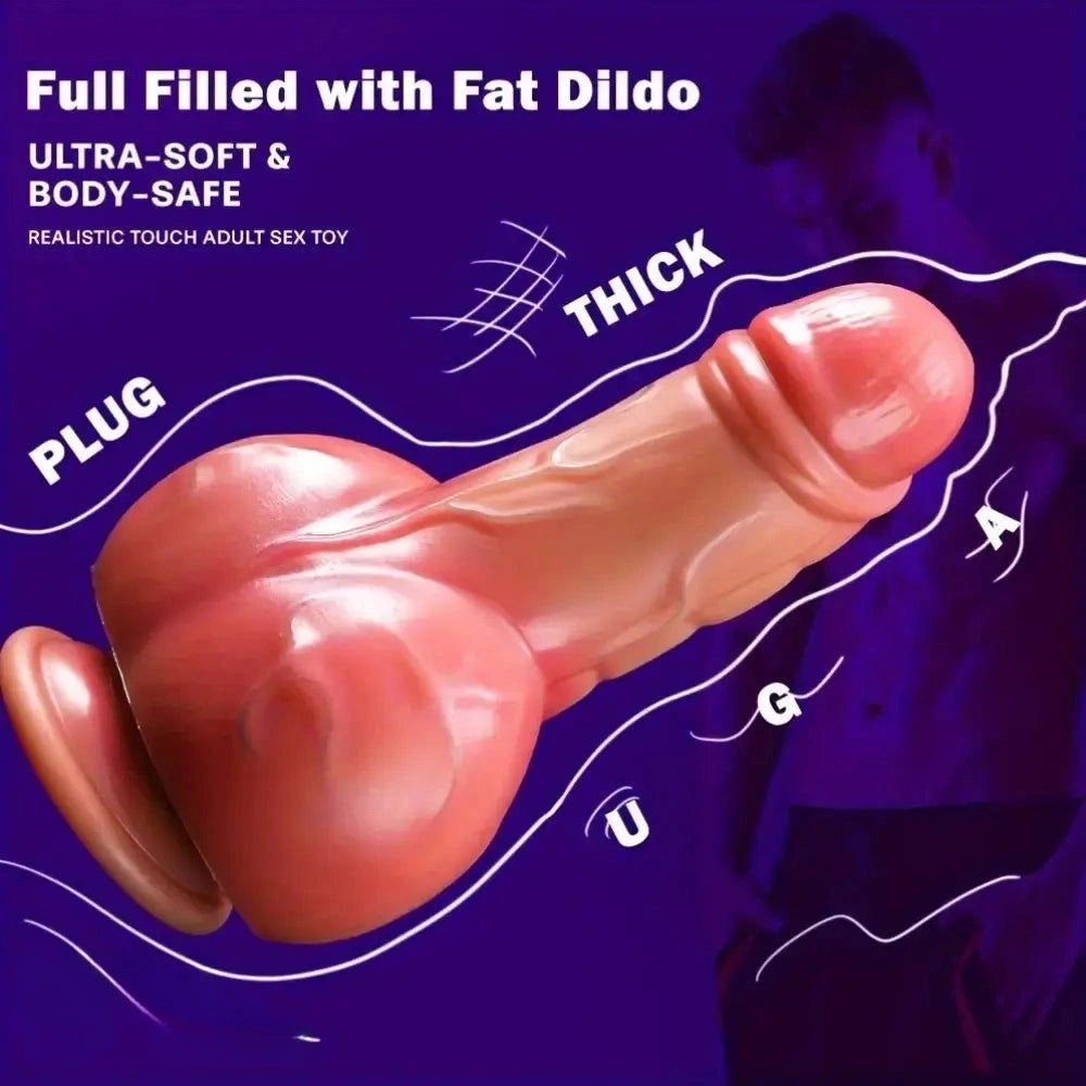 Flesh short thick suction cup dildo, photo 8