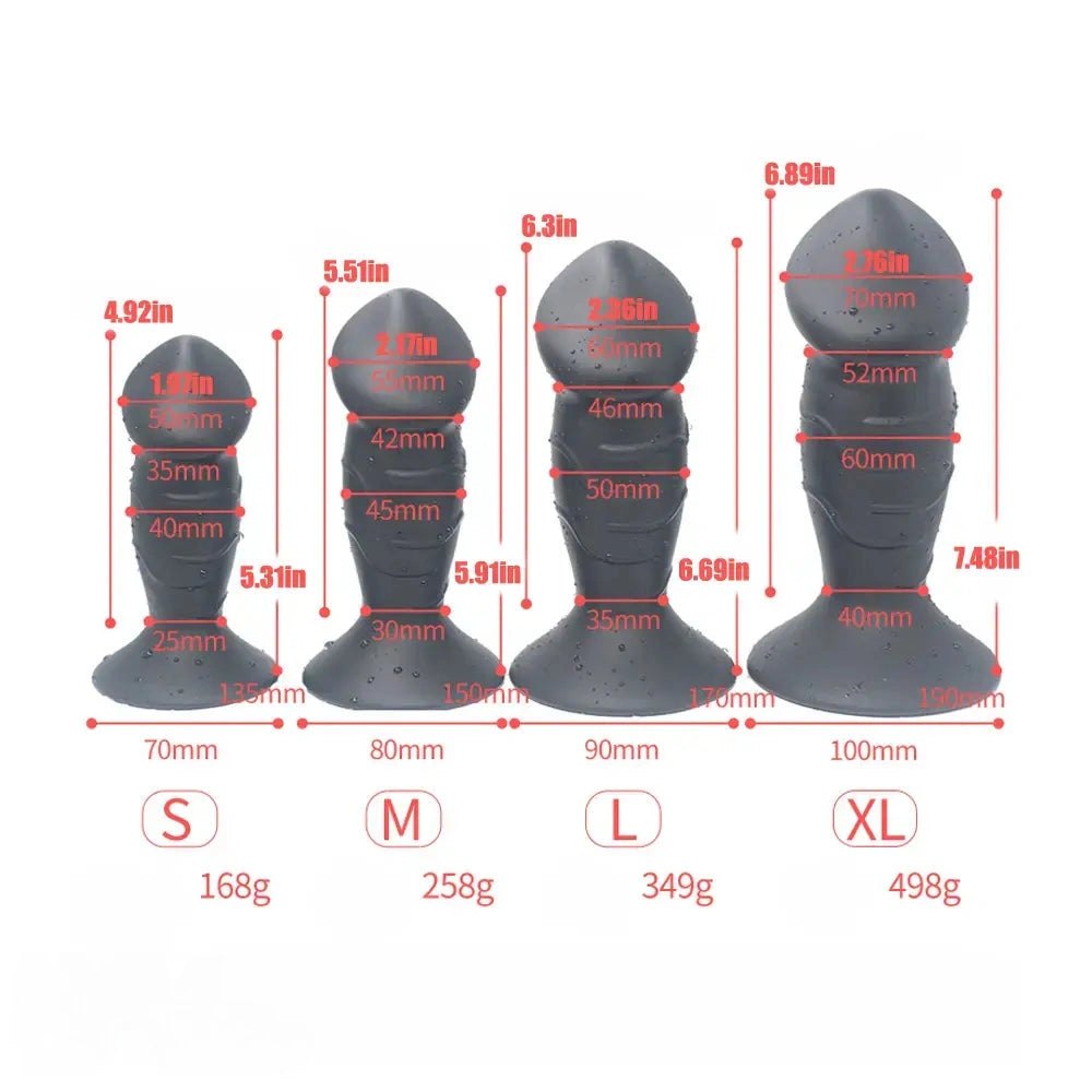 Tapered silicone anal plug with flared base, photo 9