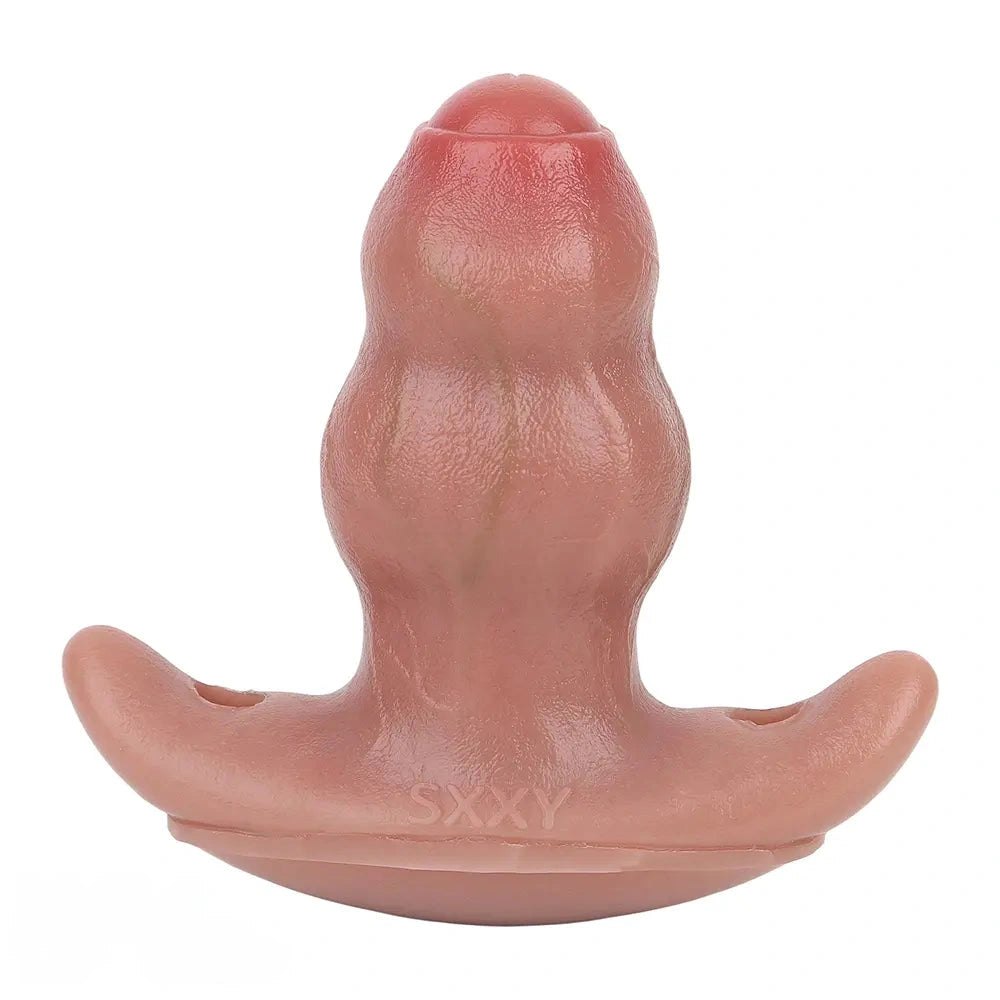 Flesh tone silicone butt plug with flared base, photo 1
