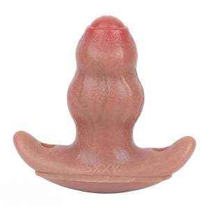 Flesh tone silicone butt plug with flared base, photo 1