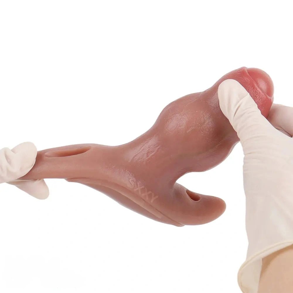 Flesh tone silicone butt plug with flared base, photo 11