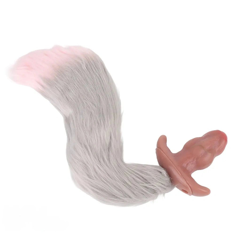 Flesh tone silicone butt plug with flared base, photo 17