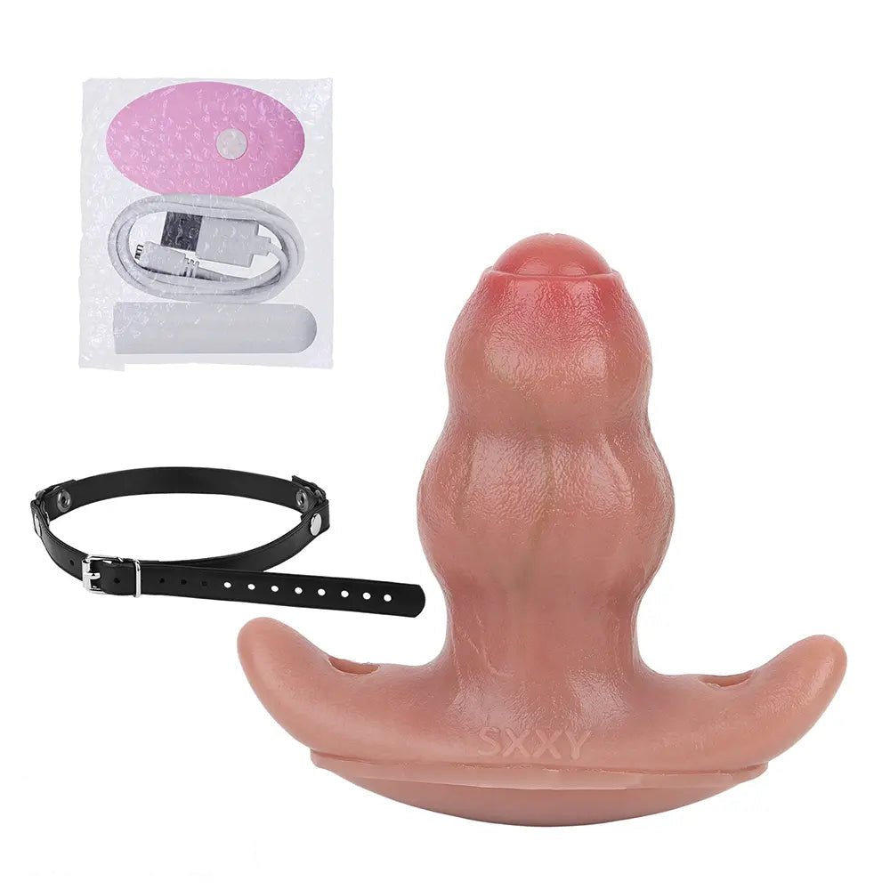Flesh tone silicone butt plug with flared base, photo 20