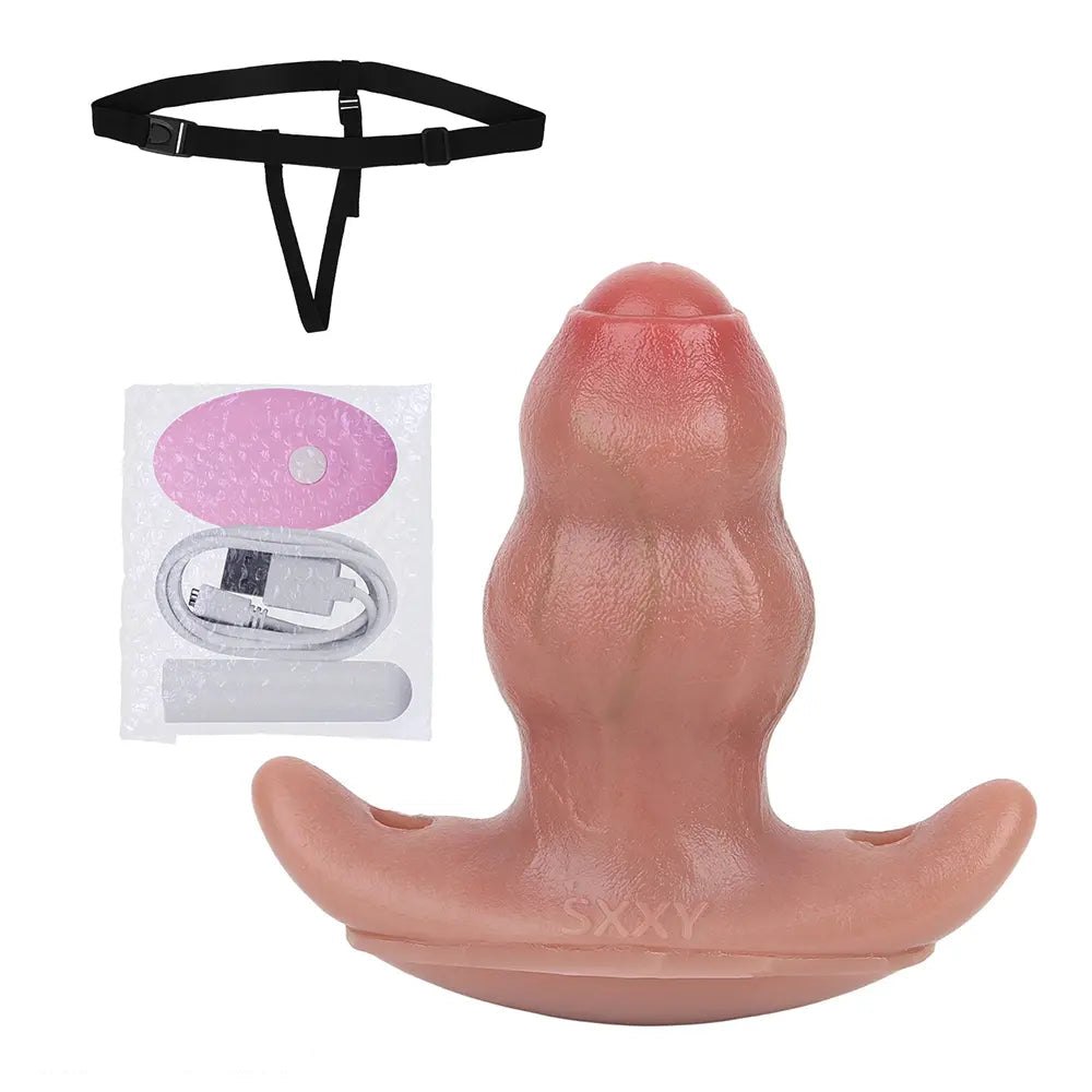 Flesh tone silicone butt plug with flared base, photo 21