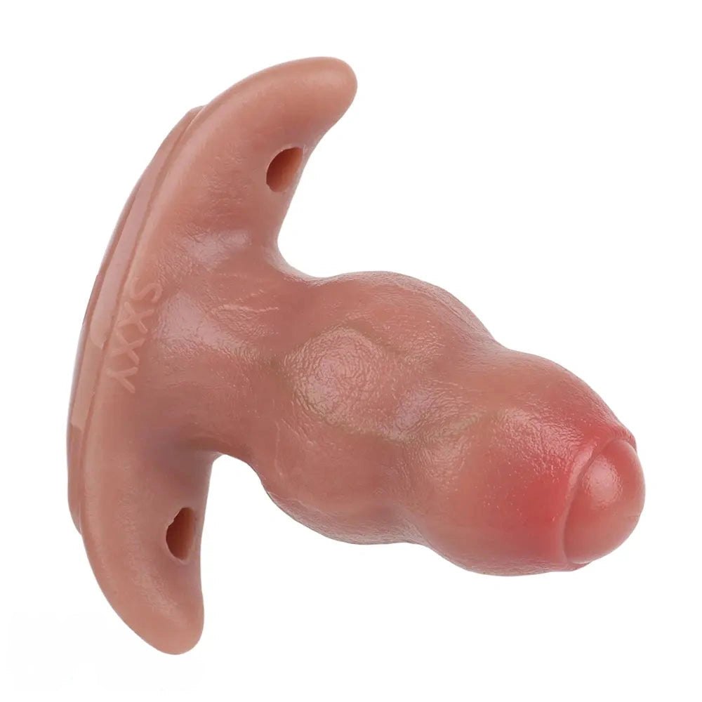 Flesh tone silicone butt plug with flared base, photo 5