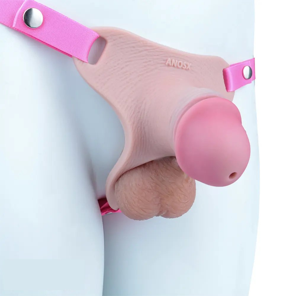 Flesh silicone penis sleeve with ring, photo 4