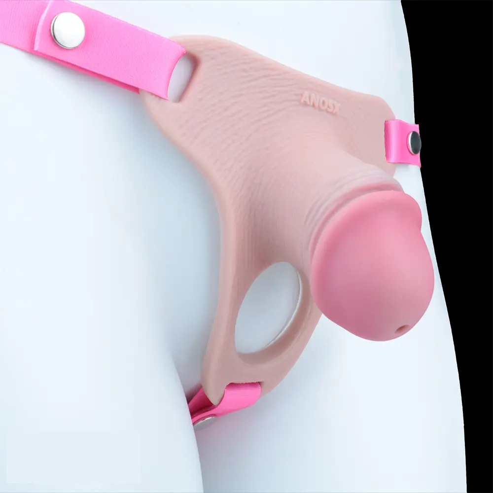 Flesh silicone penis sleeve with ring, photo 8