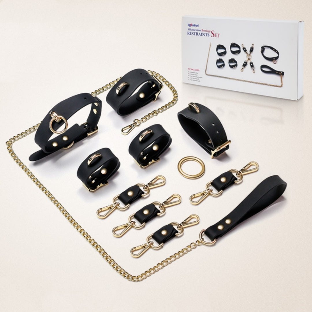 Black silicone bondage restraint kit, photo 10
