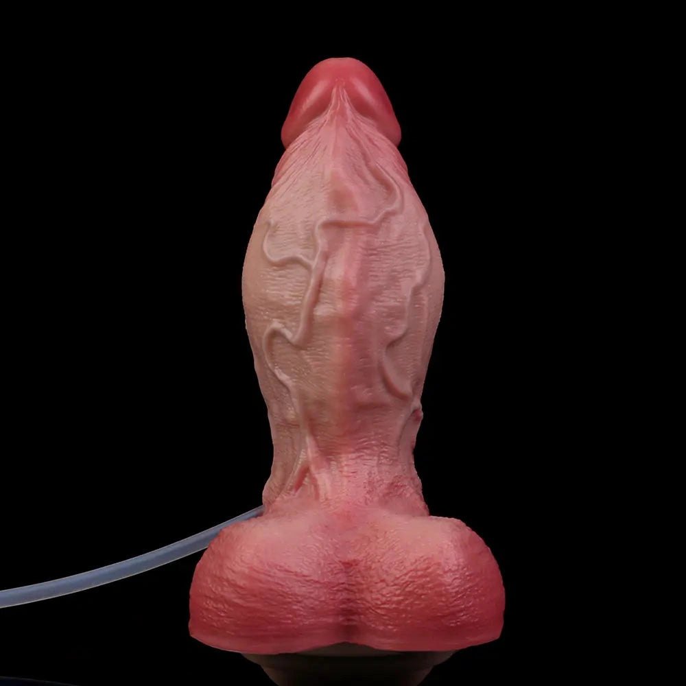 Flesh silicone dildo with syringe and airbag, photo 12