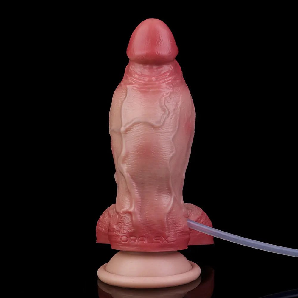 Flesh silicone dildo with syringe and airbag, photo 14