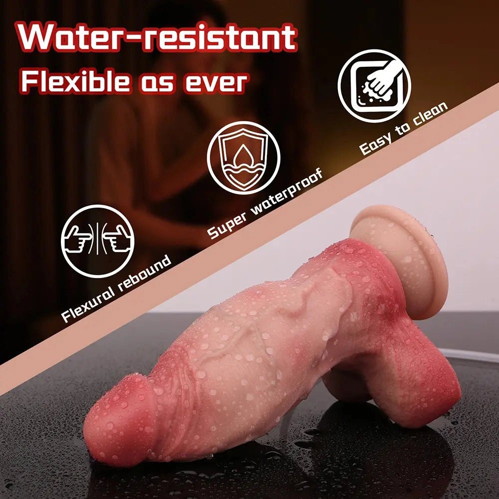 Flesh silicone dildo with syringe and airbag, photo 8